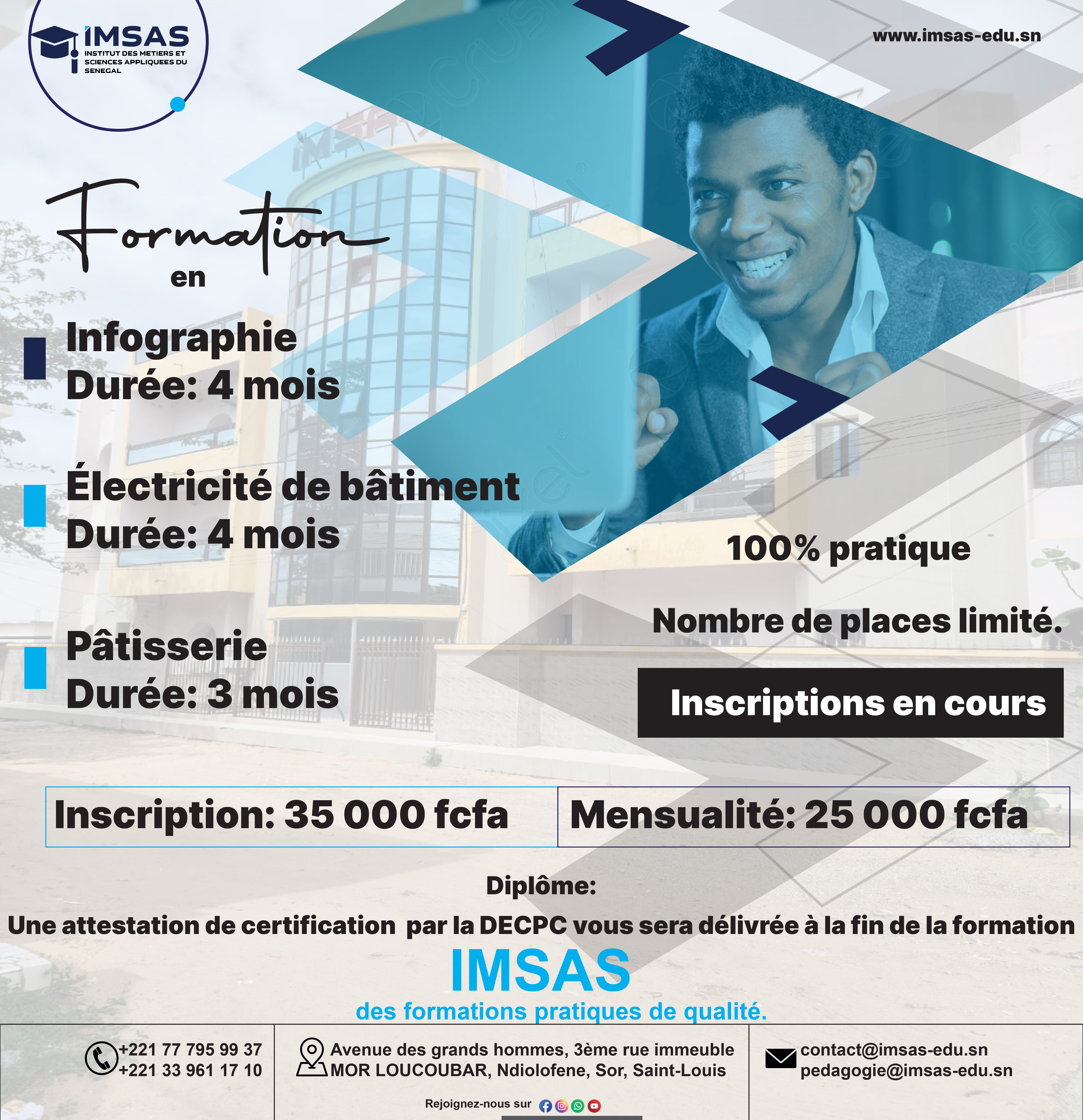 Ouverture formation en infographie et pâtisserie 